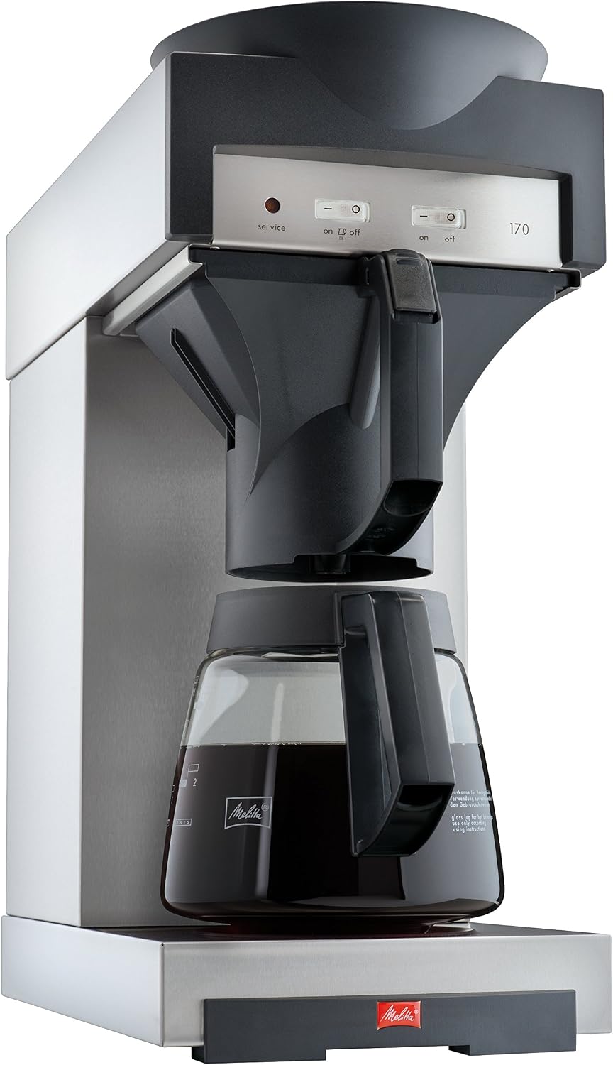 machine à café Melitta | cafetière, 1,8 L – 17 m | Noir/Acier Inoxydable