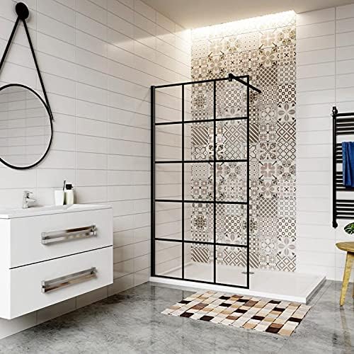 Cabines et parois de douche AICA sanitaire | 80x200 cm, 8 mm – 90 cm | Noir