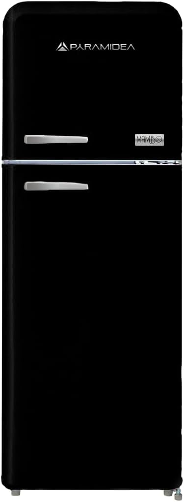 réfrigérateur PYRAMIDEA | frigo, 240 L – 206 L | Noir, Vintage Coloré Satiné Double Porte Ventilé Bruts ( Nets) MAMBO2402B
