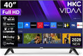 téléviseur HKC | 40 Pouces, 100 cm – Noir | Smart TV ( ) FHD, sans Bord Connectée Télévision avec WiFi – Bluetooth