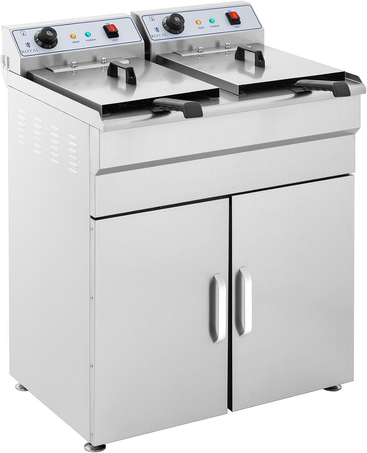 armoire Royal Catering – 2 x 16 | 2x 10, 2 x 6 – 000 W | 400 V, Argent – Friteuse Électrique l Total / l D'Huile