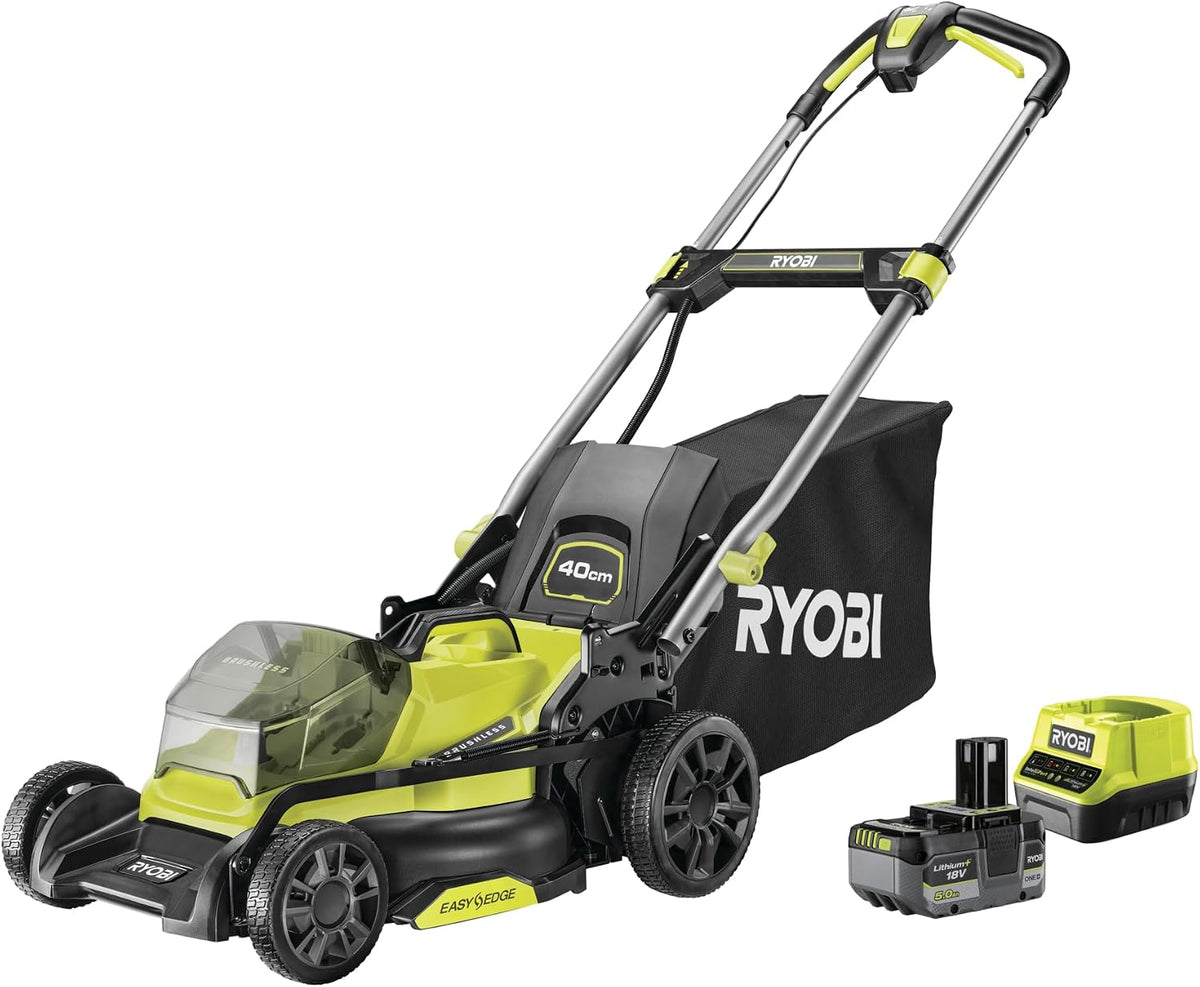 RYOBI Tondeuses et tracteurs, 18 V – 40 cm | 600 m, 4 Ah – 5 Ah | Vert/Noir