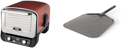 NINJA four à pizza, Rouge/Noir/Argent – Woodfire extérieur électrique 8-en-1 | légère et perforée, résistante à la rouille