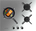 table de cuisson Cecotec – 6,2Kw | Argent/Noir, Plaque de Cuisson à Gaz Bolero Squad G 3400S Inox avec 3 Foyers