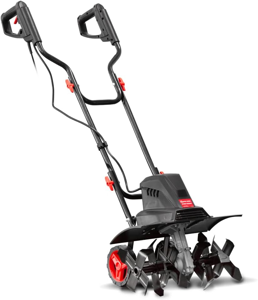 ELEM GARDEN TECHNIC motoculteur, 1500 W – 45 cm | Noir/Rouge, Motobineuse électrique - 6 Fraises - - Elem Garden