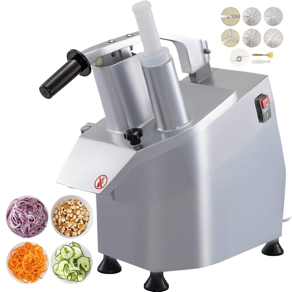 Mandolines VEVOR – 550 W | Argent, Coupe-Légumes spirale Electrique
