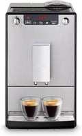 machine à café Melitta | cafetière, 1400 W – Noir/Argent | Solo Argent, à Grains avec Broyeur et Système d'Extraction des Arômes