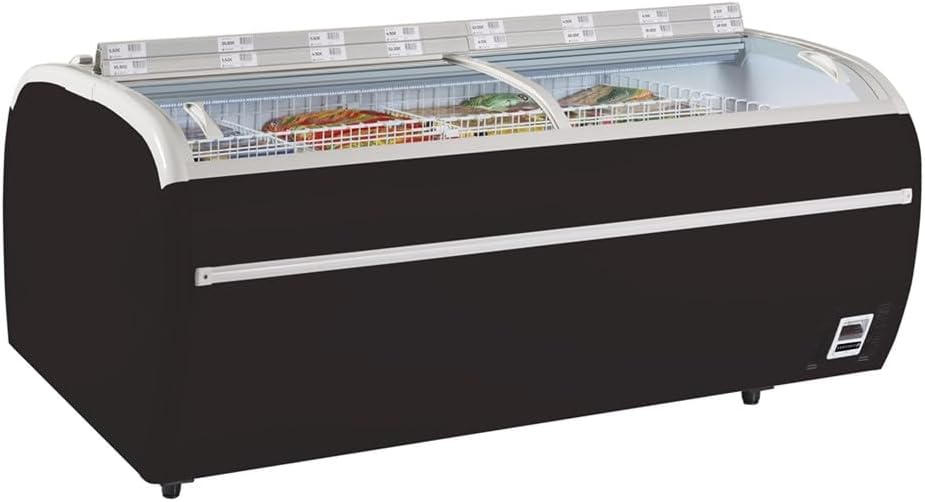 réfrigérateur Tefcold – frigo | Noir/Blanc, Congélateur de supermarché noir TWIN 220B-F