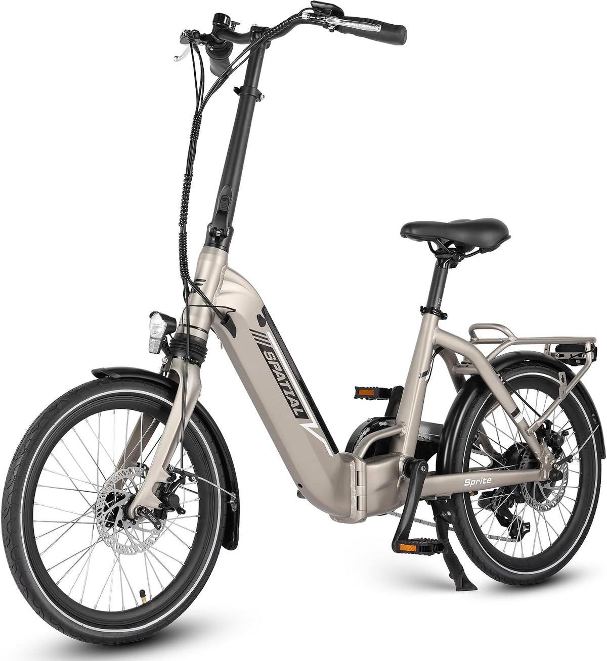 Vélos électriques SPATIAL | 20 Pouces, 250 W – 36 V | 374.4 Wh, Beige/Noir – Velo Electrique | Vélo Électrique Pliable