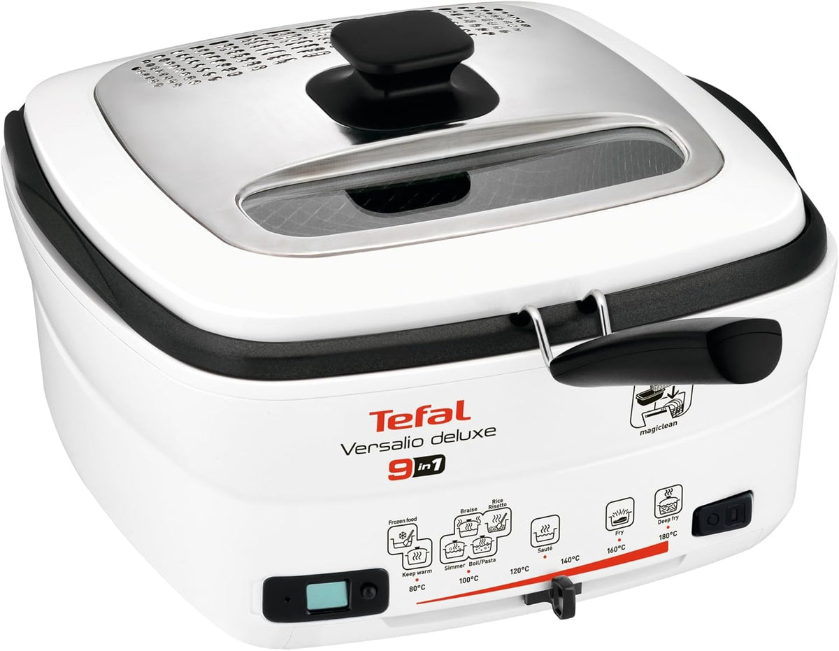 Friteuses à air Tefal | 2 L, 1600 watts – Blanc | Versalio Deluxe 9en1, Multicuiseur friteuse – 9 modes de cuisson