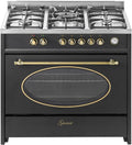 Cuisinières Gurari | 90 cm, 121 L – 4 kw | Noir/Or, Cuisinière à gaz GCH E 914 BL r