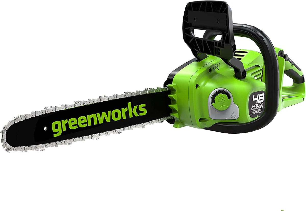 tronçonneuse Greenworks – 48 V | 24 V, 35 cm – 20 m | Vert/Noir, ( x 2) à Batterie Moteur Sans Balais – Longueur des barres