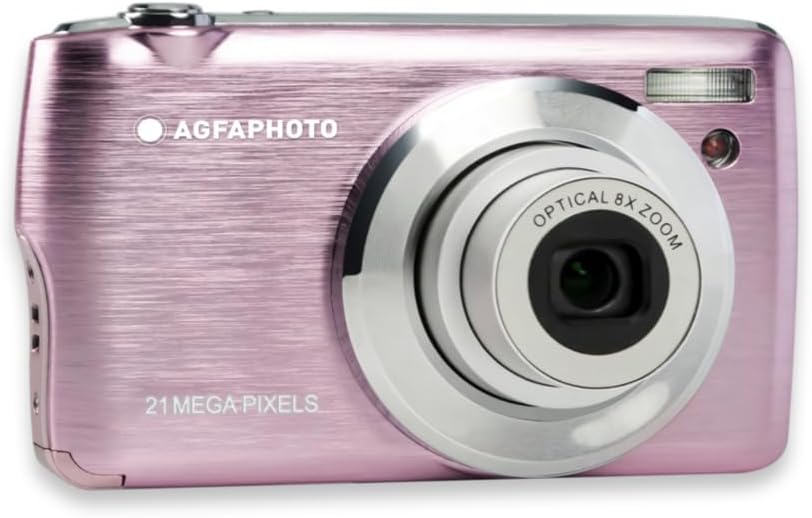 batterie AgfaPhoto – Rose | Realishot DC8200 - Appareil Photo Numérique Compact Cam, Vidéo Full HD – Ecran LCD 2.7''