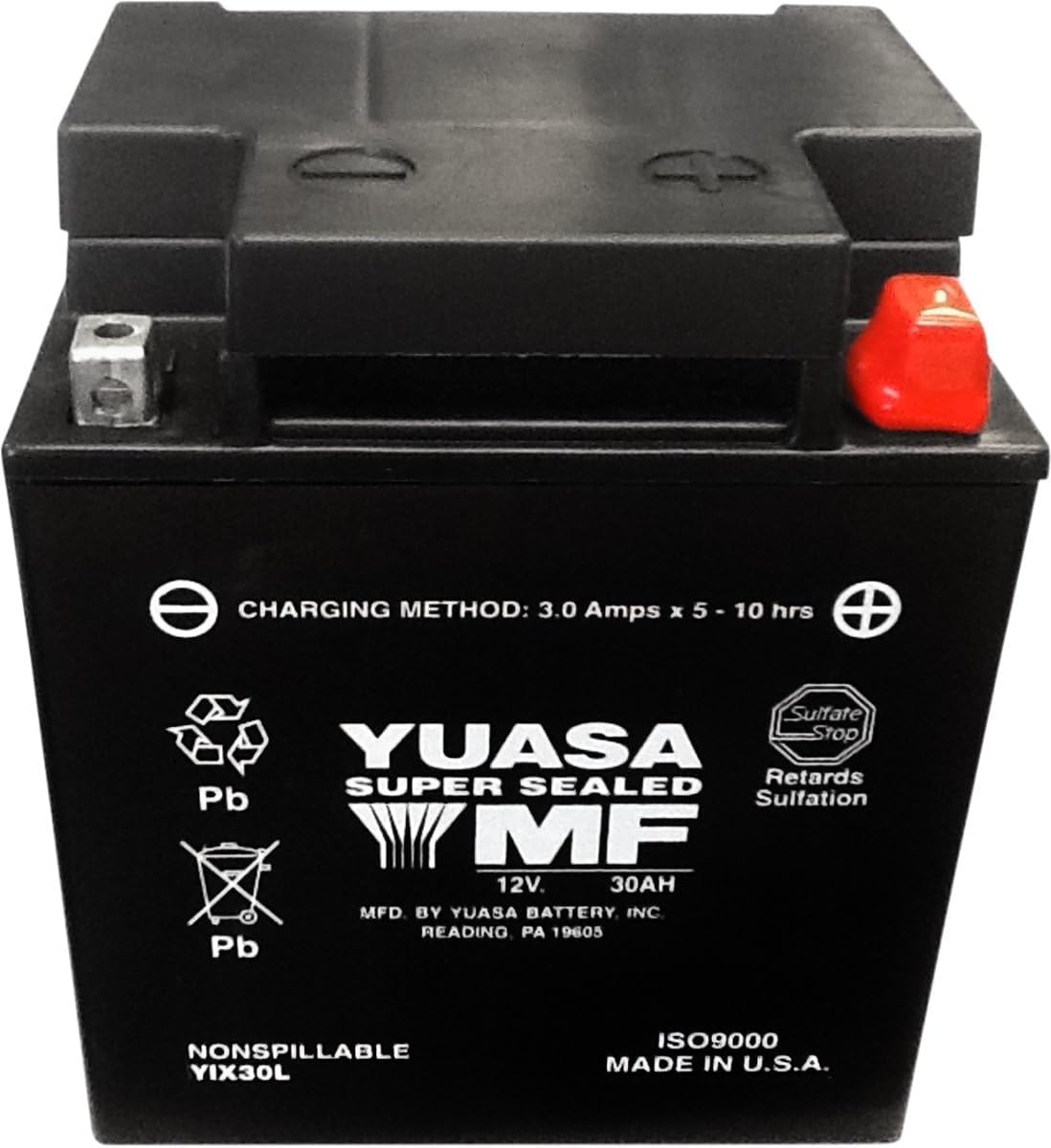 Yuasa Batteries, Noir – Batterie SLA YIX30 L-PW compatible avec moto BMW 1000 R 100 S/T 1979 à 1980
