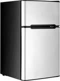 RELAX4LIFE réfrigérateur, 90 L – 27 L | Noir/Gris, RLEAX4LIFE Frigo Rétro Double Porte – Congélateur | Refroidissement 0℃ à 10℃