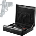 Coffres-forts et accessoires de coffre-fort DPDZSW | 28 x 21 x 6 cm, acier + éponge – Noir | Coffre-Fort Biométrique pour Armes De Poing