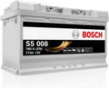 Batteries de voiture Bosch | 12 V, 278 x 175 x 190 mm – Gris | S5 008 Batterie Auto 77 A/h - 780 A - Batterie