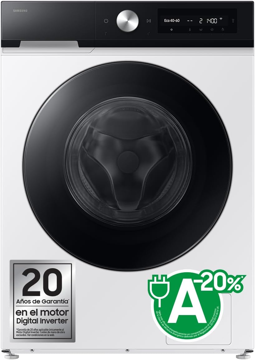 lave-linge Samsung – machine à laver | 11 kg, 1400 tr/min – Blanc/Noir | WW11DB7B94GEU3 Blanc