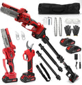 Outillage de jardin motorisé WingFly – 6 Pouces | 55 mm, 4,5 m – Rouge/Noir | Mini Tronconneuse avec Perche & Secateur Electrique Telescopique