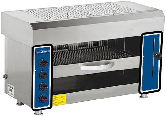 VIRTUS GROUP Tables de cuisson, Argent/Bleu – Salamandre Gaz avec 3 ou 4 Brûleurs - Virtus