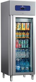 Mastro Électroménager et équipements, 400 Litres – 460X485 mm | Argent/Bleu, Congélateur En Inox Avec Porte En Verre