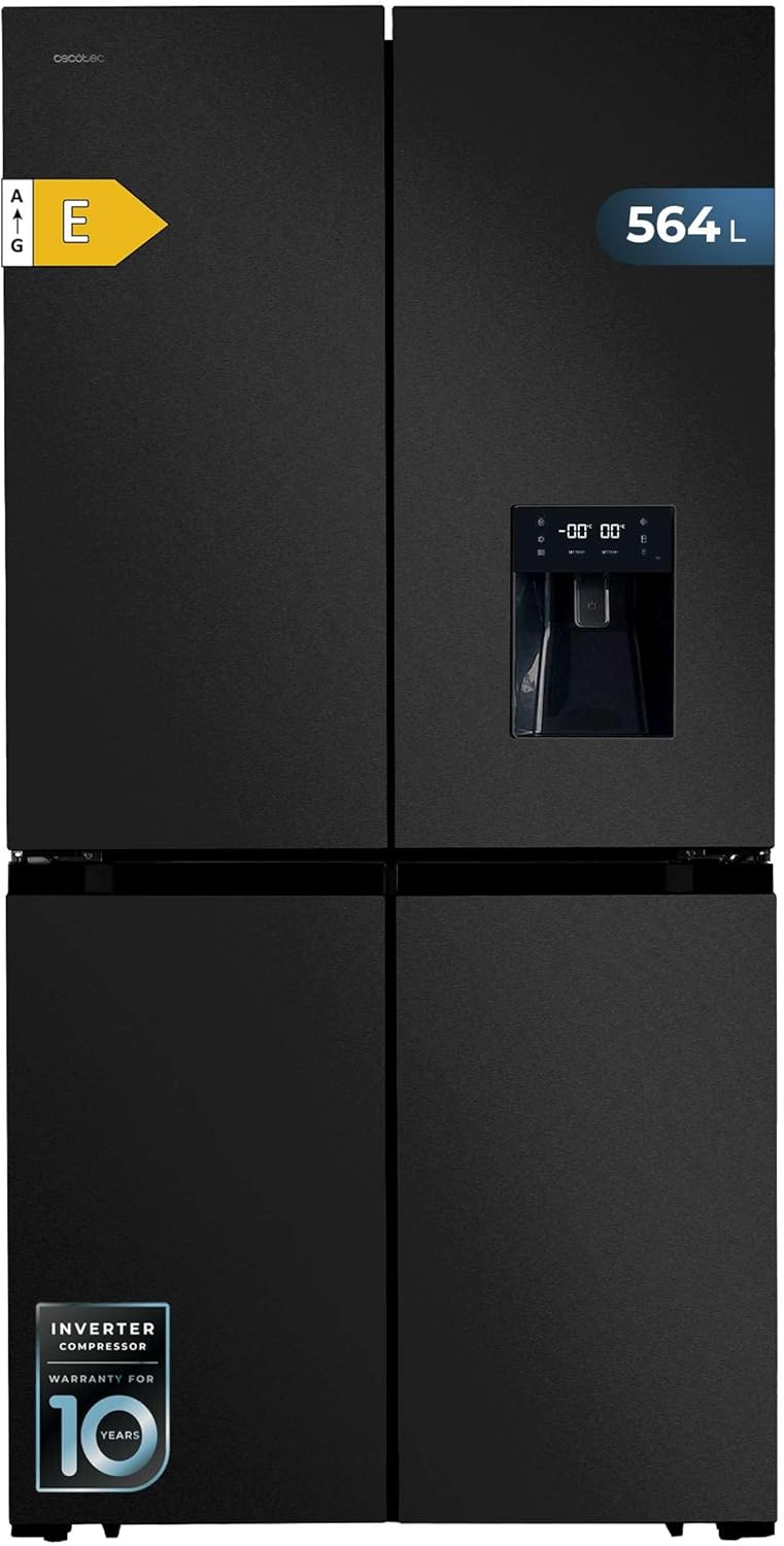 réfrigérateur Cecotec | frigo, 564 L – 183 cm | 91 cm, Noir – Américain 4 Portes Dark de Bolero CoolMarket 4D 564 Dark E. de Hauteur