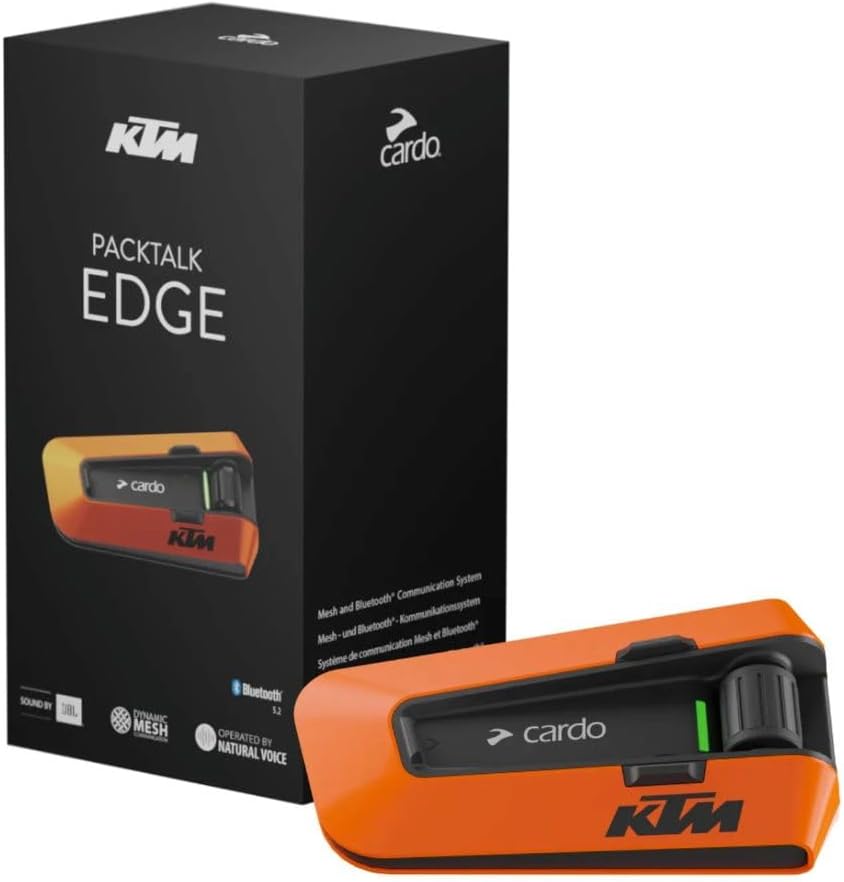 Supports Cardo – Noir/Orange | Systems Packtalk Edge KTM Edition Single Pack
