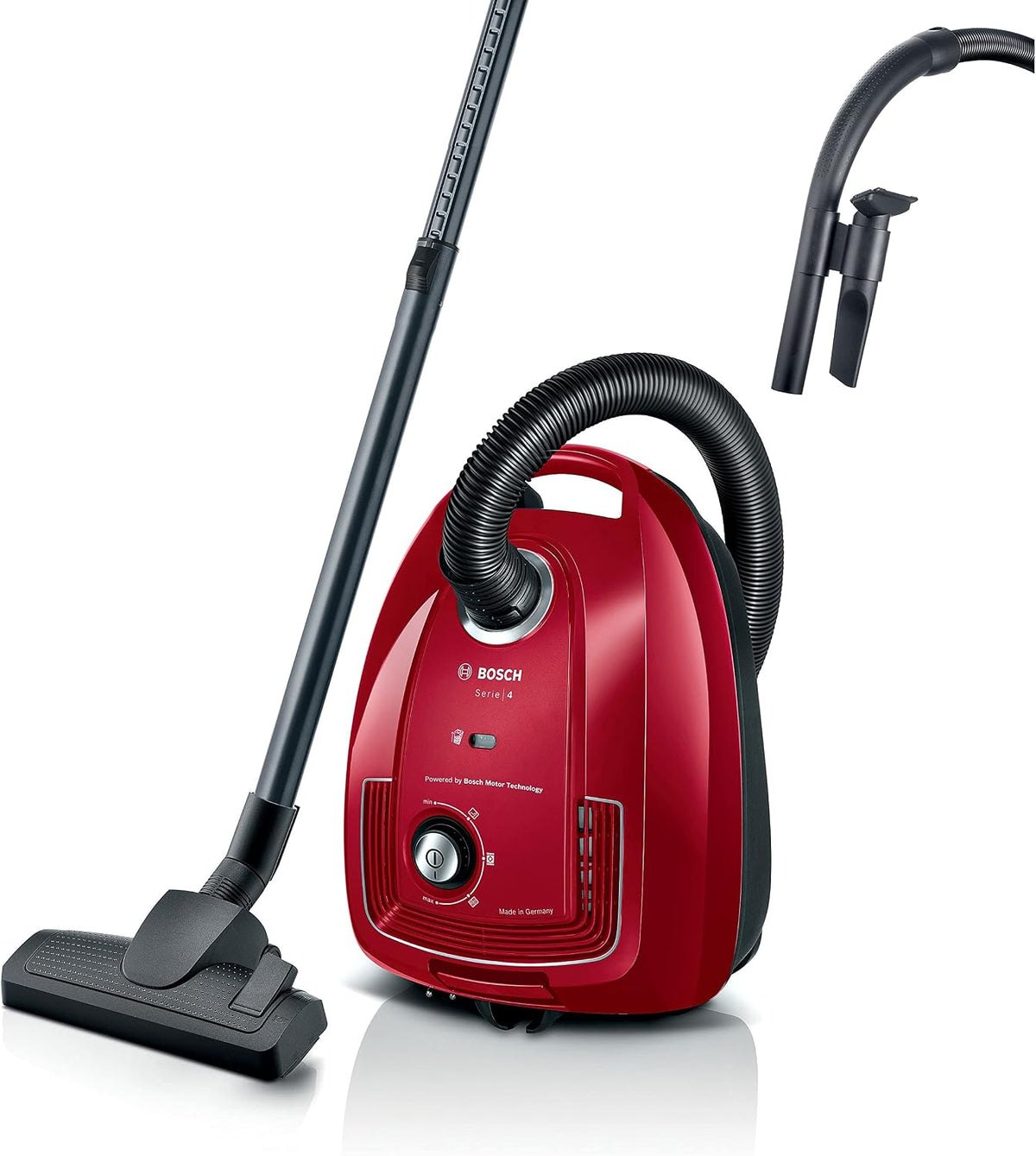 Aspirateurs traîneaux Bosch | 1000 W, 3,9 litres – Rouge/Noir | MUM58720 Robot pâtisiser, Acier Inoxydable – Acier Inoxydable et Plastique