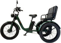 Vélos électriques flatpincololee – Vert | Tricycle Électrique pour Adultes avec Pédales, Vélo Électrique 3 Roues à Assistance au Pédalage