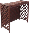Cache cache climatiseur, climatiseur – 85 x 35 x 80 cm | Brun, climatiseur Rustique en Bois avec Support pour Plantes