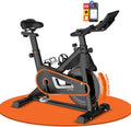 Cardio-training DH FitLife – 195 cm | Noir/Orange, Vélo d'appartement ergomètre – Hometrainer silencieux à résistance magnétique