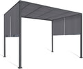 IDMarket Belvédères, 3x3 M – Gris Anthracite | Pergola coulissante 2 pans belvédère de Jardin Toile