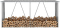 Range-bûches Générique – 330 x 84 x 144/152 cm (L x l x H) | 330x84x152 cm, acier galvanisé – gris | Abri de Stockage de Bois Acier galvanisé