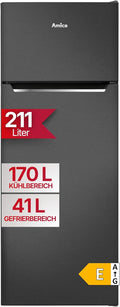 Amica réfrigérateur, frigo – 211 L | 144 x 54 x 55 cm, Noir