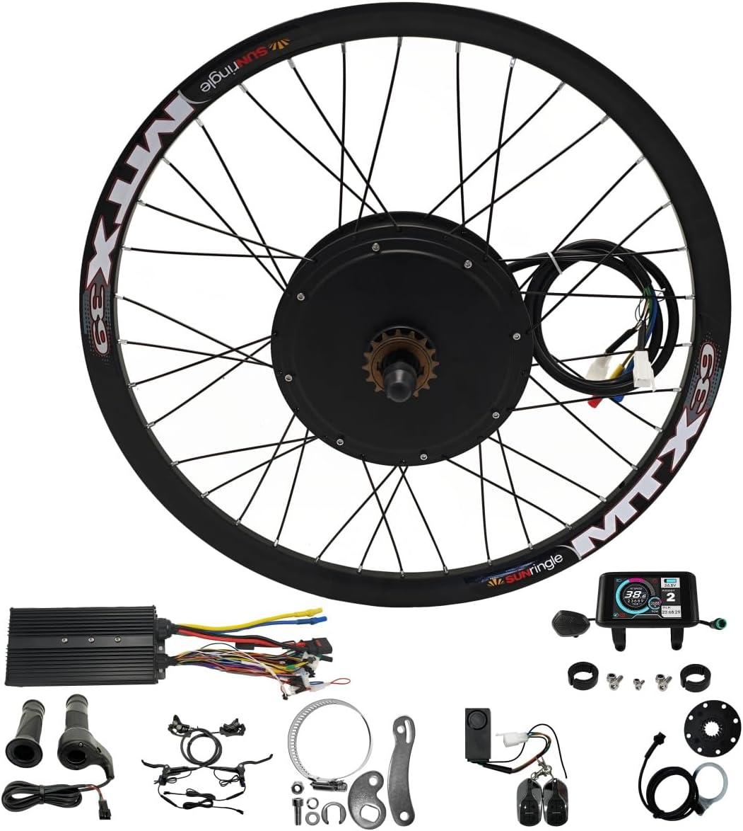CHAOZHU Cyclisme, 72 V – 5000 W | 29 Pouces, 150 mm – Noir | Kit De Conversion De VéLo éLectrique, Roue ArrièRe