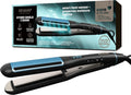 Appareils et outils de coiffure REVAMP – Noir/Bleu | Hydro Shield X Shine Lisseur Céramique, Fer à Lisser à Plaques Larges pour Cheveux Longs et Épais