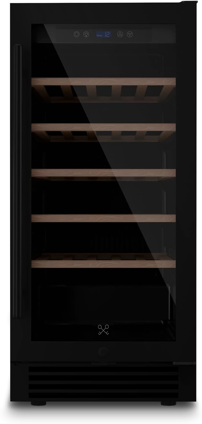 Caves à vin LES PETITS CHAMPS | 82 L, Noir/Marron – Cave à Vin Encastrable Sous Plan 32 Bouteilles CAVCEB32 Black Edition