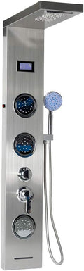 Systèmes baignoire et douche HUOLE – 123.5 cm | acier inoxydable, Colonne de Douche – 5 Modes D'eau | 6.5 * 20 *