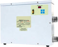 Systèmes de chauffage de piscine Pompe – 5,5 | 11, 15 – 18 | 24, 30 – 36 | 40, 45,48,54 – 60 kW | 220/380, 18 kW – tôle galvanisée ou inox | Blanc