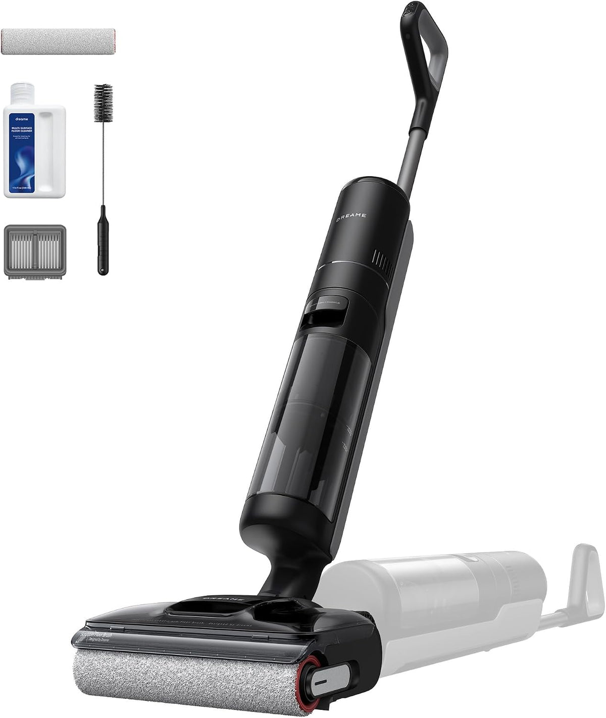 Aspirateurs dreame | Noir/Gris, H12 Pro FlexReach Aspirateur Laveur – portée à Plat à 180° | séchage 5 Min, Aspiration 18 000 Pa
