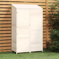 Abri Abris de jardin, s de jardin – 102 x 52 x 174,5 cm | Blanc, de jardin en bois d'épicéa massif – rangement extérieur pour outils et poubelles