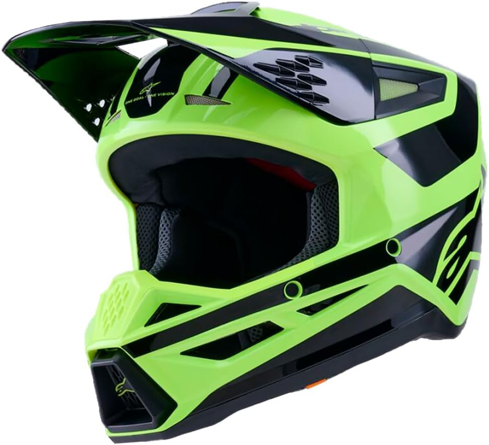 Casques motocross Alpinestars | Vert/Noir, Casque de moto S-M3 Heat