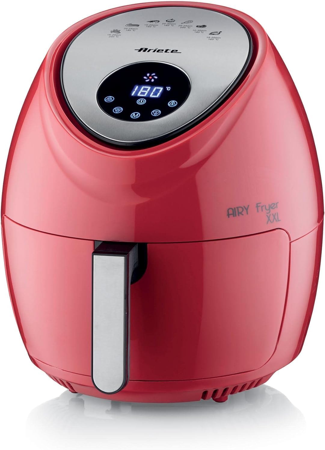 friteuse à air chaud Ariete – air fryer | 7 Litre, 2.5 kg – 1800 W | Rouge, Airy Fryer XXL 4618 – Friteuse à Air | Minuterie 60 Minutes