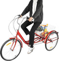 Tricycles WFIETN – 24 pouces | acier au carbone, acier – caoutchouc | éponge, PC – fer | PU, alliage d'aluminium – fer galvanisé | rouge