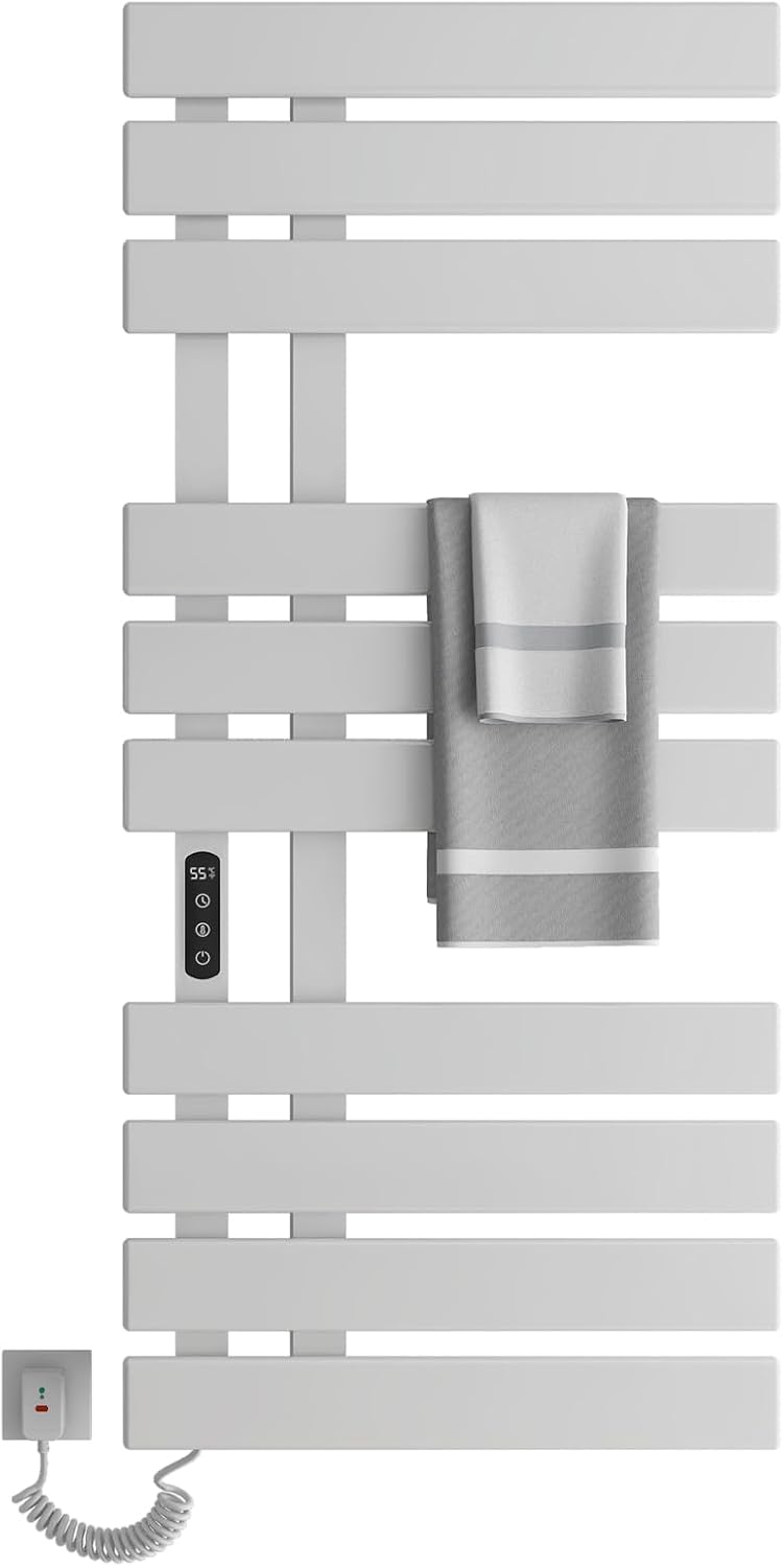 Sèche-serviettes SKYLYZH | 500x1100 mm, Blanc – Électrique | Chauffe-serviettes à thermostat intelligent WiFi