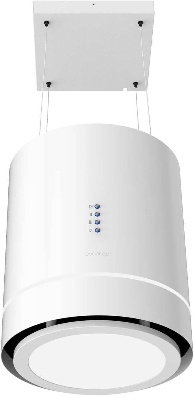 hotte aspirante Cecotec | 44 cm, 210 W – Blanc | îlot rond Bolero Flux Cre 448000 White A++. Finition he, Aspiration 800M3/H
