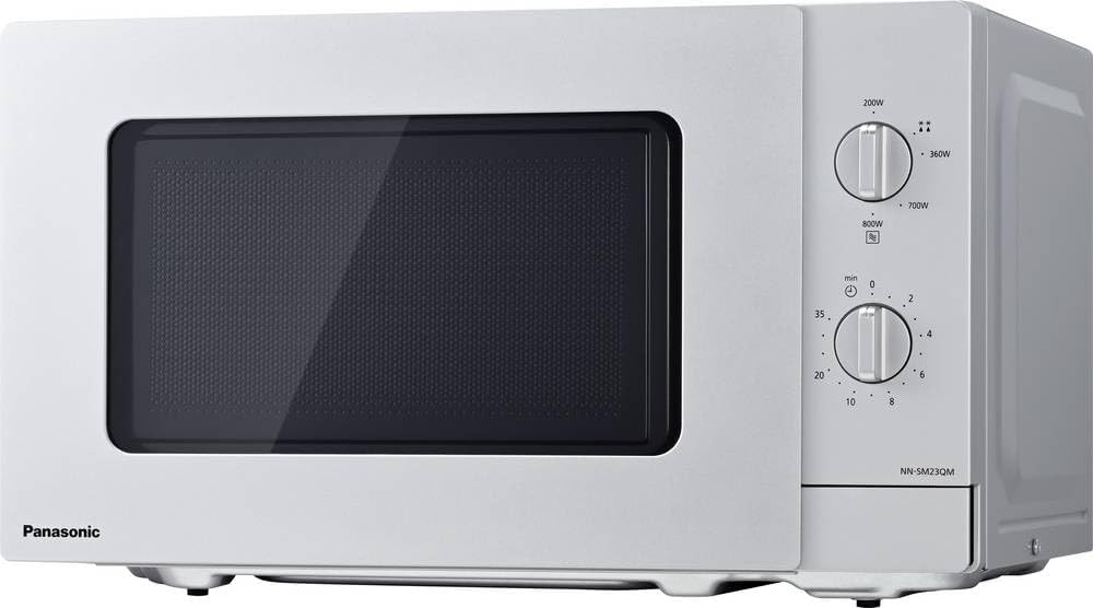 Fours micro-ondes Panasonic – 20 L | 800 W, Argent – NN-SM23QMEPG Micro-ondes solo avec plateau en verre | réglage de décongélation