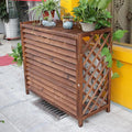 cache climatiseur Cache – climatiseur | 110 x 50 x 145 cm, Marron – climatiseur extérieur et Support à Fleurs en Bois Massif