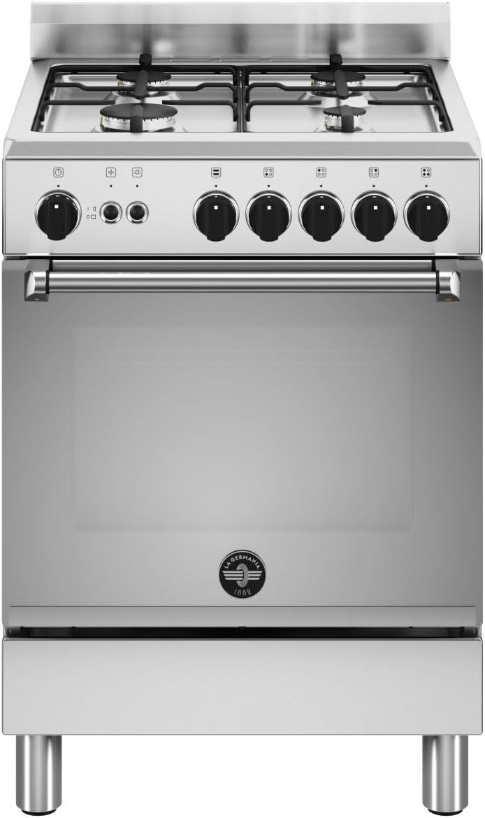 Cuisinières La Germania | 60 x 60, Inox – AMN664GXV Cuisinière à gaz avec four Classe énergétique A+