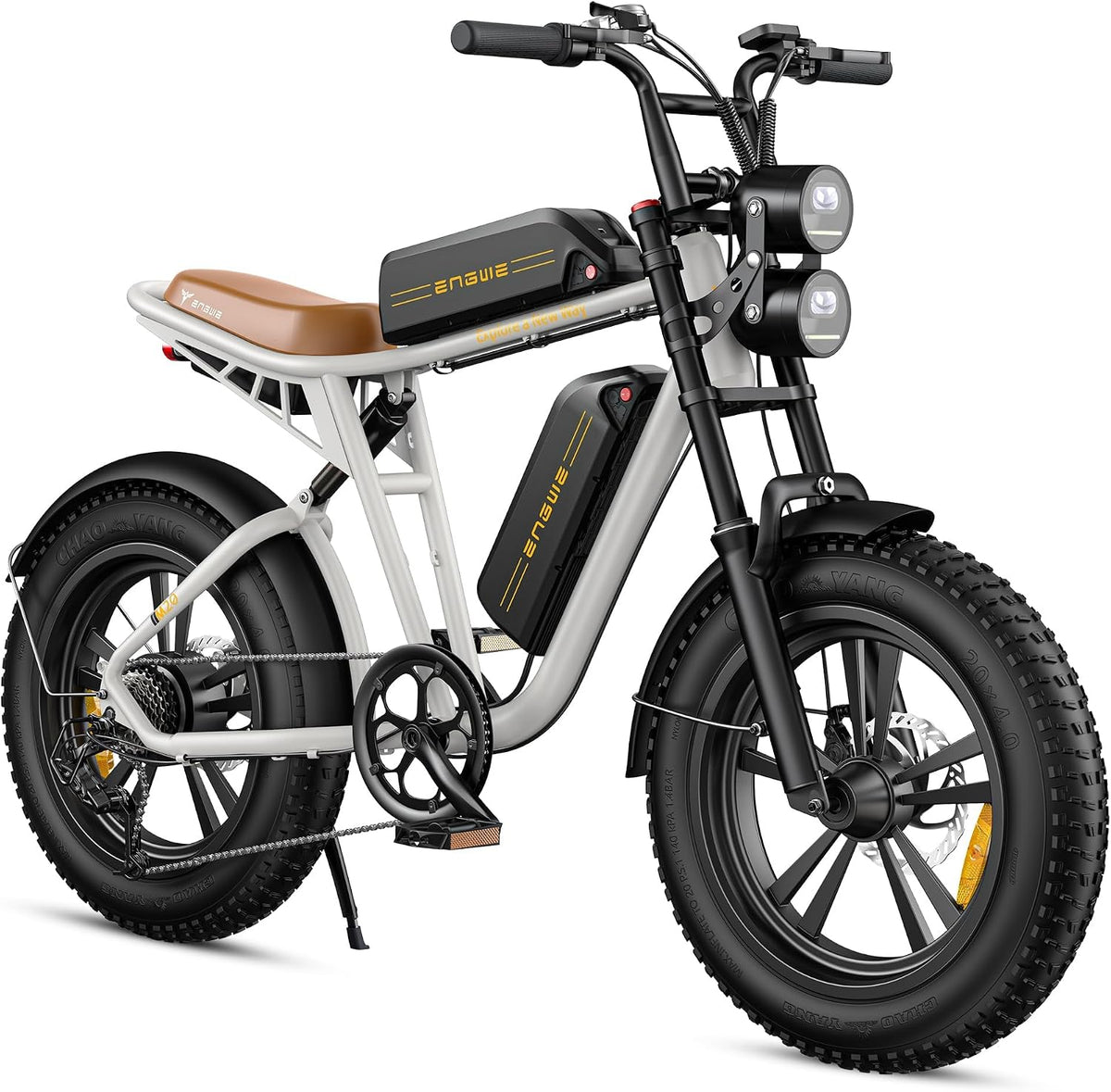 Vélos électriques ENGWE – 4.0 Pouces | Noir/Blanc/Marron, E Bike Hommes Vélo électrique-Ebike avec Une Batterie/ 2 Batteries
